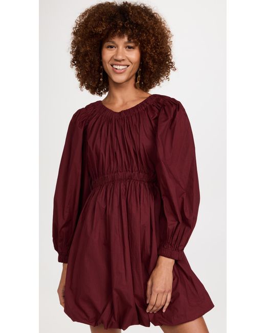 Ulla Johnson Cotton Martine Dress In Bordeaux Red Lyst
