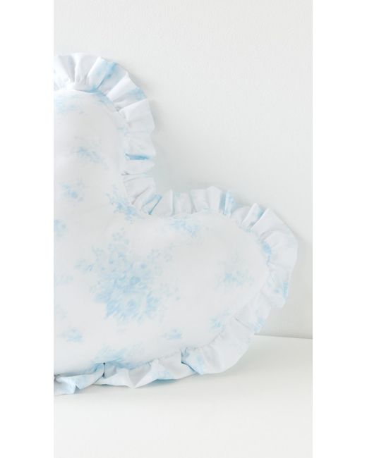 LoveShackFancy White Heart Ruffle Pillow