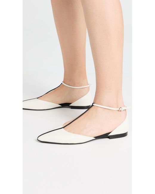 Co. White T-strap D'orsay Flats