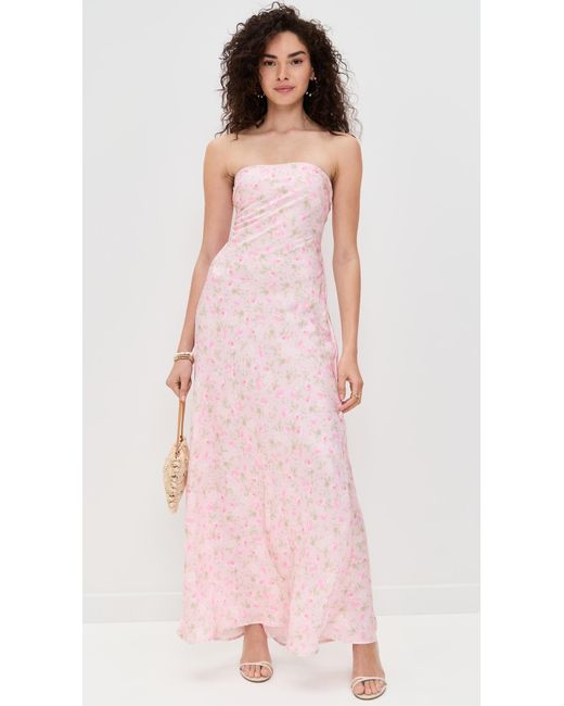 For Love & Lemons Carla Maxi Dress in Pink | Lyst Canada