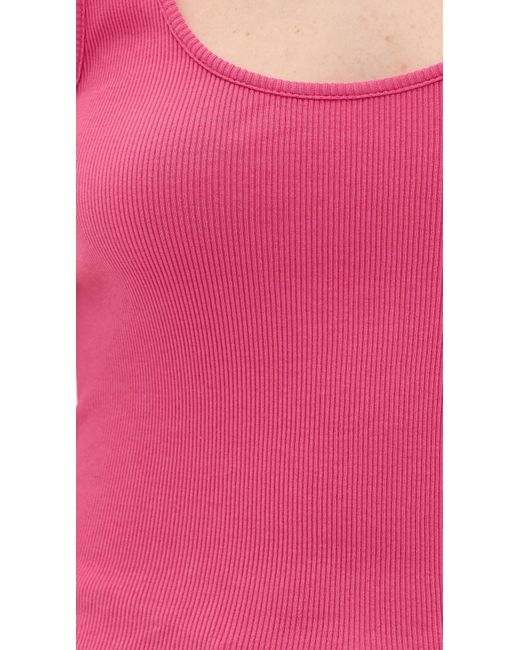 Re/done Pink Cut Off Tank
