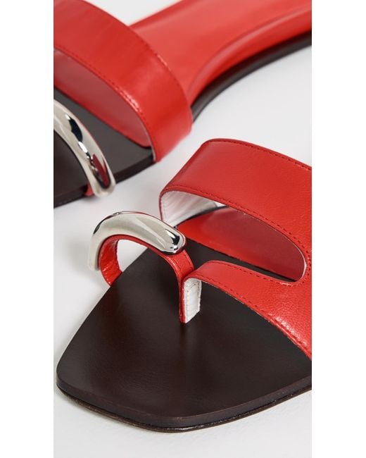 Tory Burch Red Pierced Slides