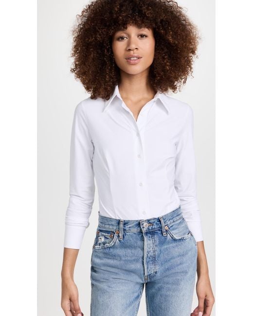 Commando White Classic Button Down Thong Bodysuit