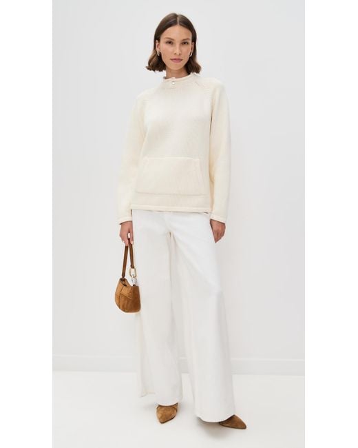 Still Here White Snap Collar Sweater