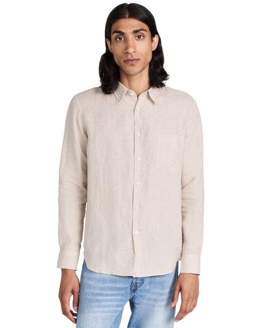 De Bonne Facture White Linen Essential Shirt for men