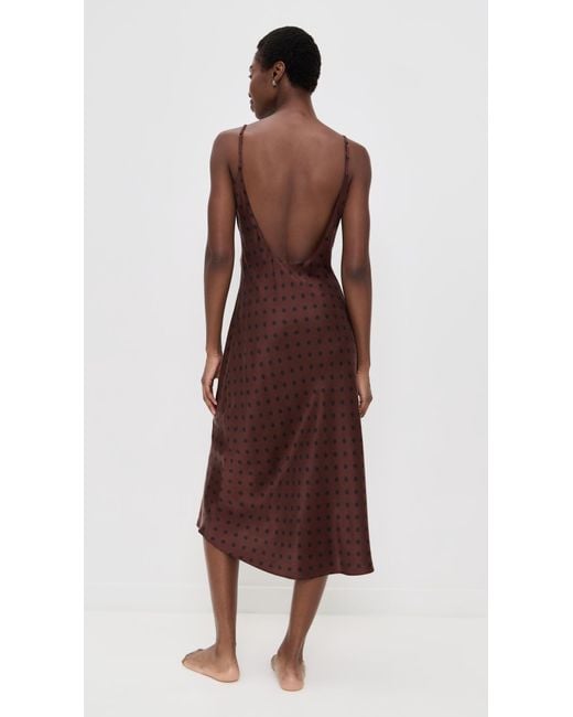Lunya Brown Washable Silk Bias Slip Dress