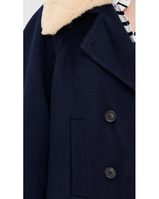 Sea Blue Astra Double Faced Peacoat