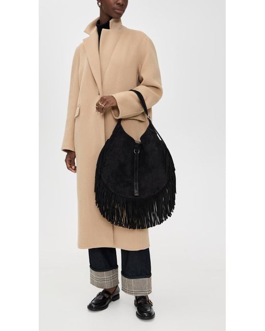 Polo Ralph Lauren Black Id Fringe Suede Shoulder Bag