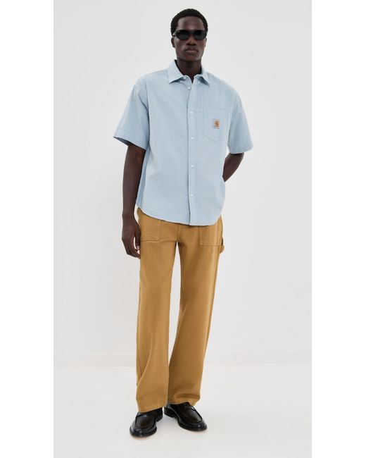 Carhartt Blue Short Sleeve Toland Shirt for men