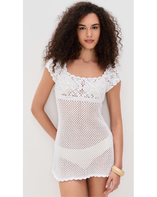 Frankie's Bikinis White Eloise Crochet Dress Angel's Meadow