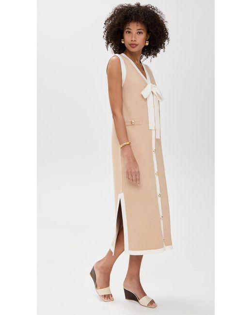 knee length dresses for ladies English Factory Sleeveless Square-Neck Midi Dress – katie + hubbell main image 1