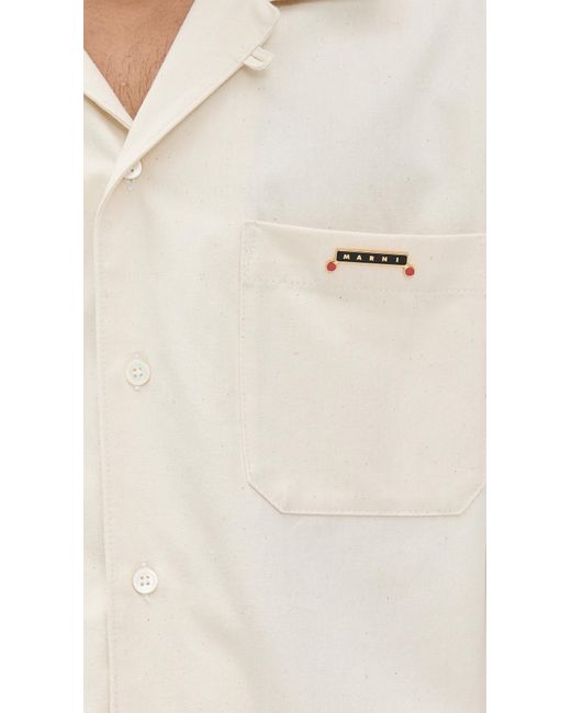Marni Natural Light Denim Bowling Shirt for men
