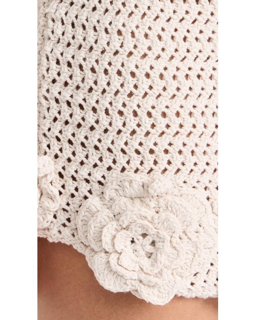 Free People White Flora Crochet Miniskirt
