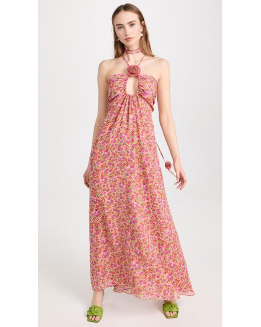 For Love & Lemons Suzette Maxi Dress in Pink | Lyst