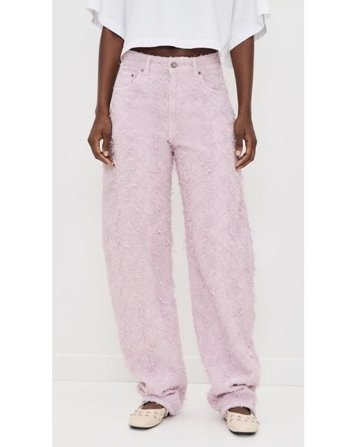 Haikure Pink Bibi Fur Denim Jeans