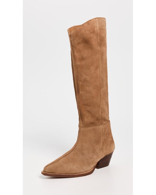 Free People Sway Low Slouch Boots in Natural | Lyst