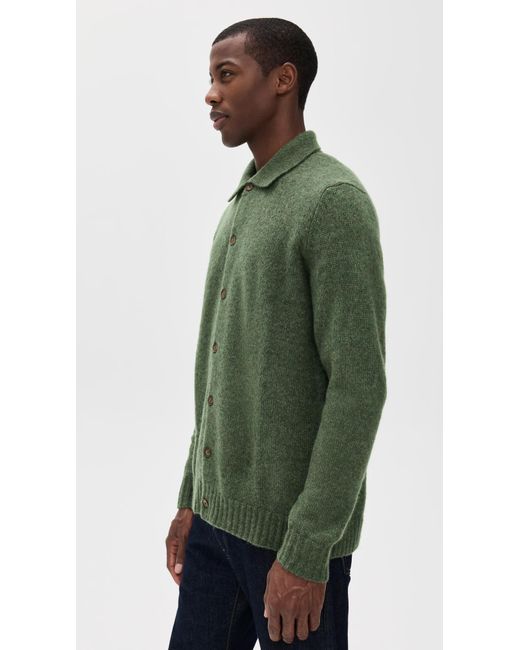 NN07 Green Lee Full Button Cardigan for men