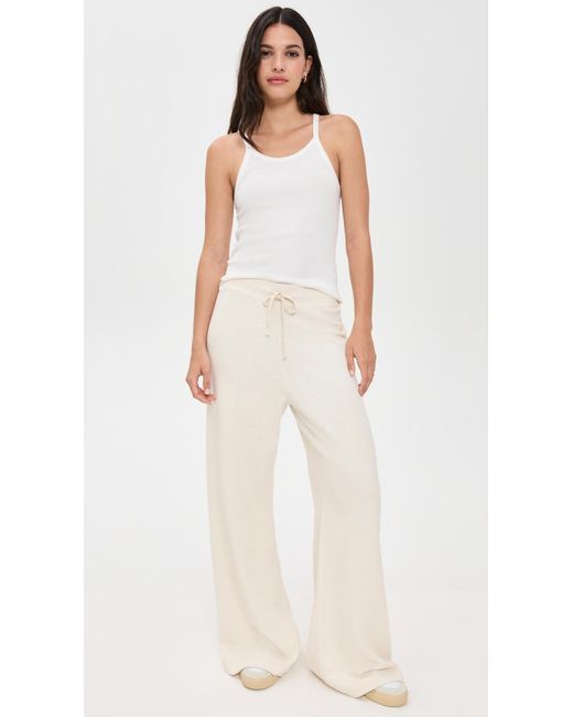 ÉTERNE White Drawstring Wide Leg Sweatpants