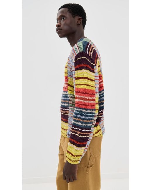 The Elder Statesman Multicolor Patchwork Scrap Crew Pullover