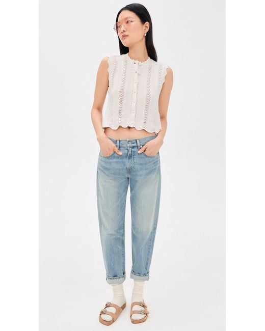 Madewell Black Wavy-Knit Button-Front Shell Top