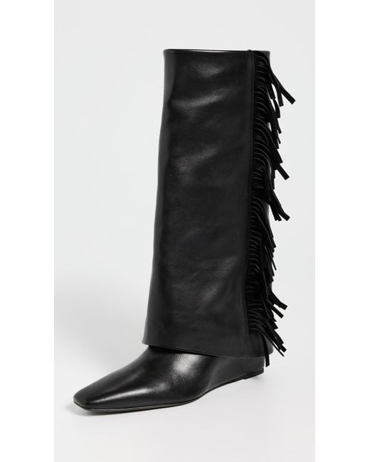 Jonathan Simkhai Black Quinn Leather Fringe Boots