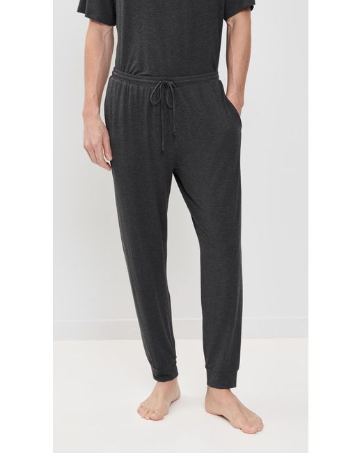 Eberjey Black Henry Modal Short Sleeve & Pant Pj Set for men