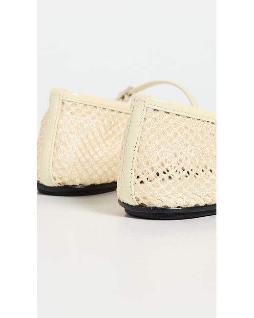 Black Suede Studio White Mika Flats