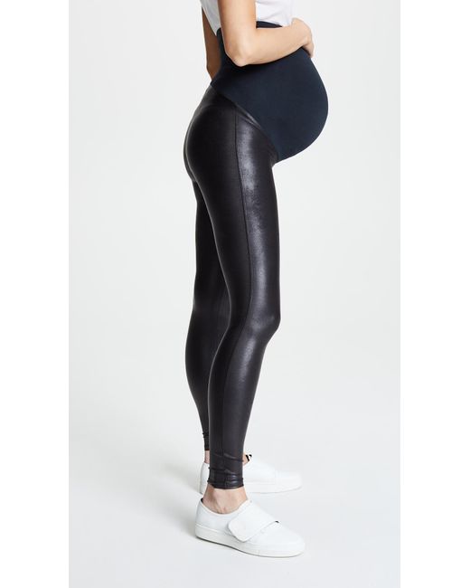 spanx mama faux leather leggings