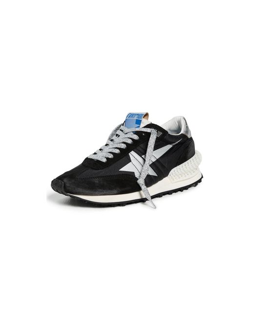 Golden Goose Deluxe Brand Black Running Marathon Nylon Upper Suede Toe And Spur Printed Star Laminated Heel Sneakers