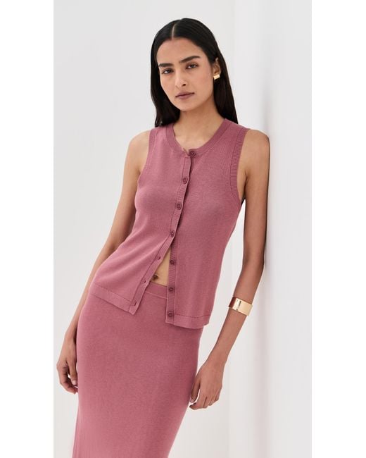 SABLYN Red Mia Button Through Tank