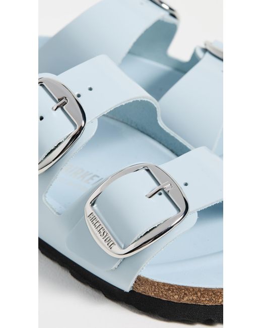 Birkenstock Blue Arizona Big Buckle High Shine Sandals