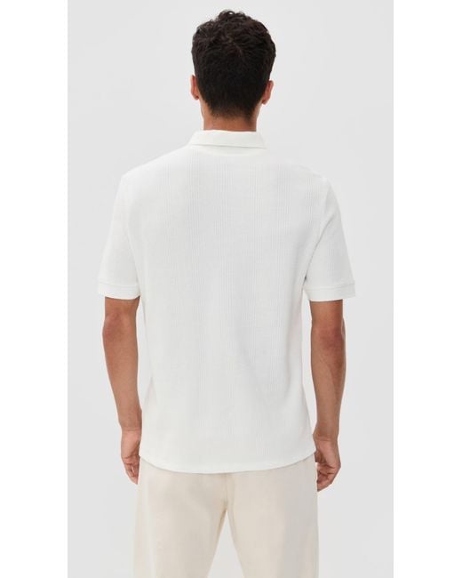 Vince White Varigated Texture Polo for men