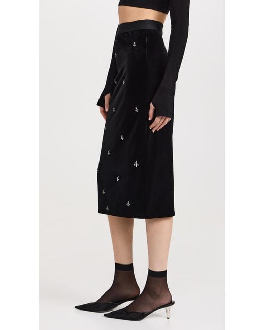Le Superbe Black Embellished Liza Skirt