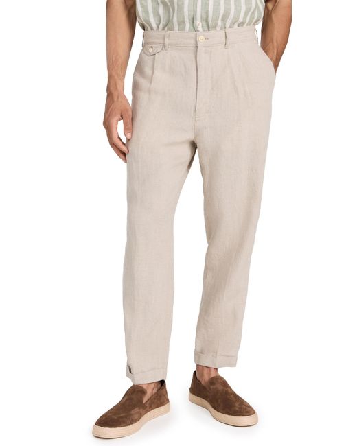 Alex Mill Natural Standard Pleated Pant In Linen for men