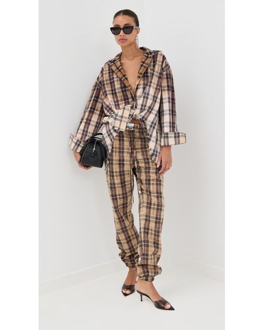 The Attico Multicolor Button Down Flannel Shirt