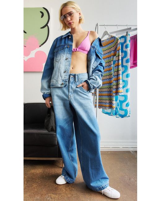 Dion Lee Faded baggy Jeans in Blue | Lyst