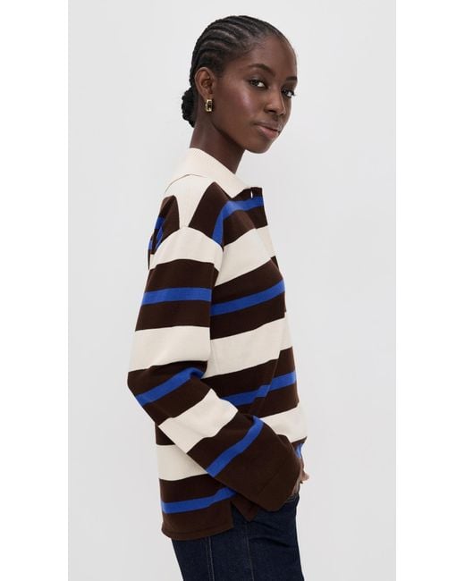 ALIGNE Blue Ester Knitted Rugby Sweater