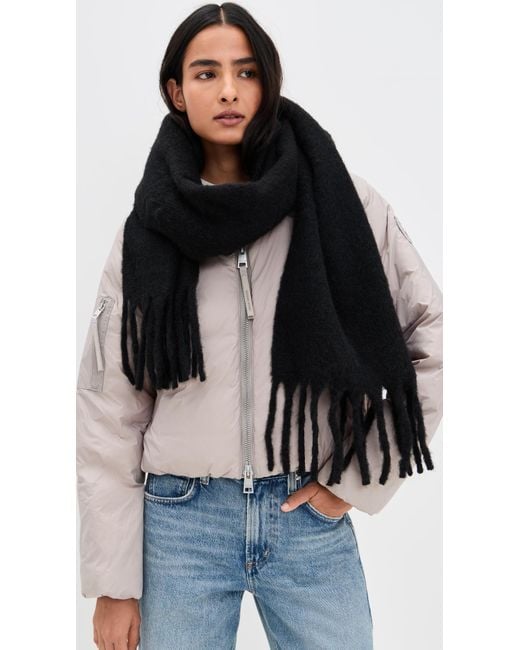 Hat Attack Black Cozy Solid Scarf