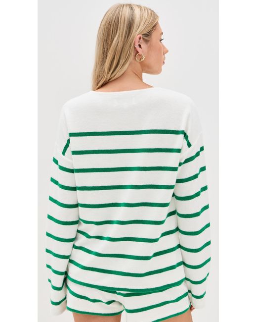 La Ligne Green Terry Long Sleeve Breton T-Shirt