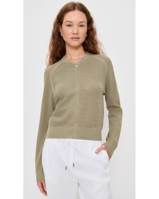 Theory Gray Pointelle Bomber