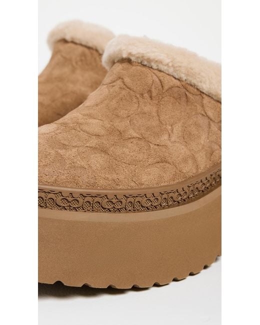COACH White Cecilia Sherpa Clogs