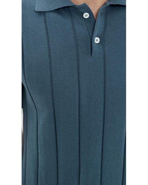 Far Afield Blue Jacobs Knit Polo for men