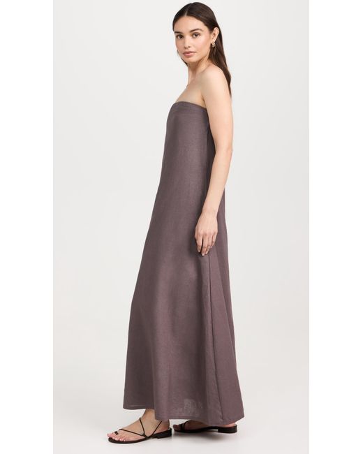 LNA Purple Freja Linen Maxi Dress