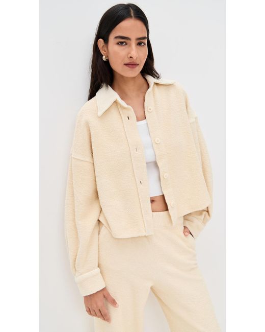 Les Tien Natural Alison Oversized Crop Button Up