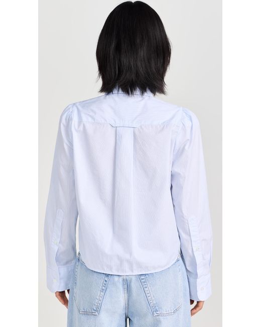 Citizens of Humanity White Nia Puff Seeve Crop Shirt