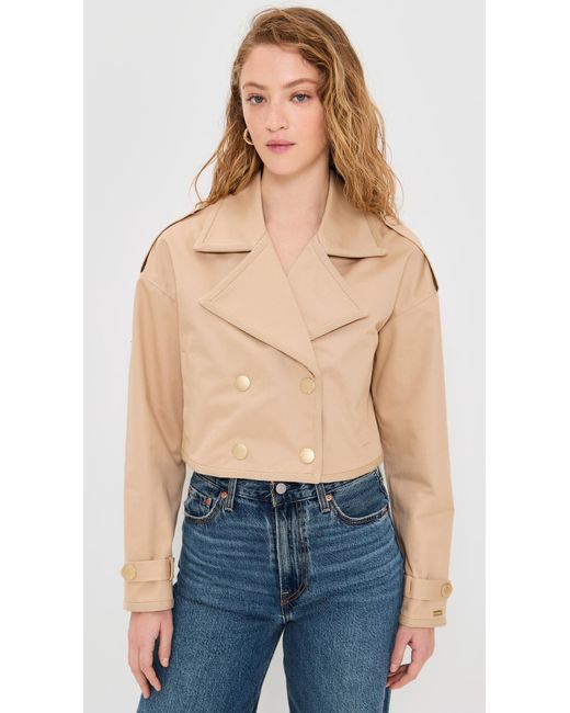 L'Agence Blue Kento Crop Trench Coat