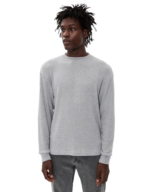 Asher Gray Elio Heather Brushed Fine Sweater Tee for men