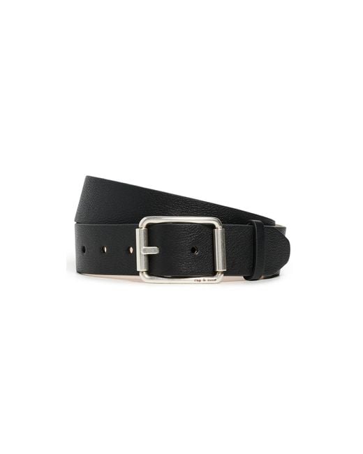 Rag & Bone Black Evan Leather Belt for men