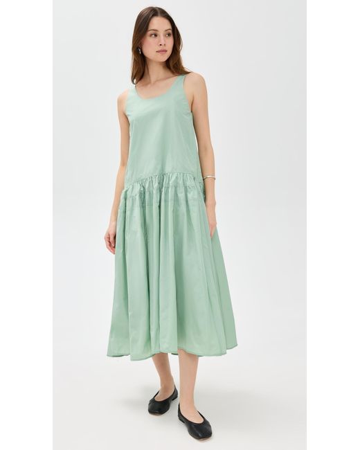MEIMEIJ Green Sleeveless Taffeta Dress