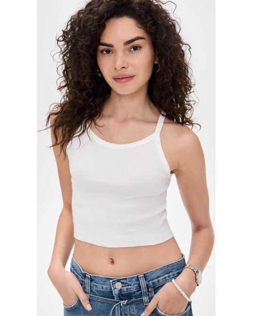 ÉTERNE White Cropped Rib Tank